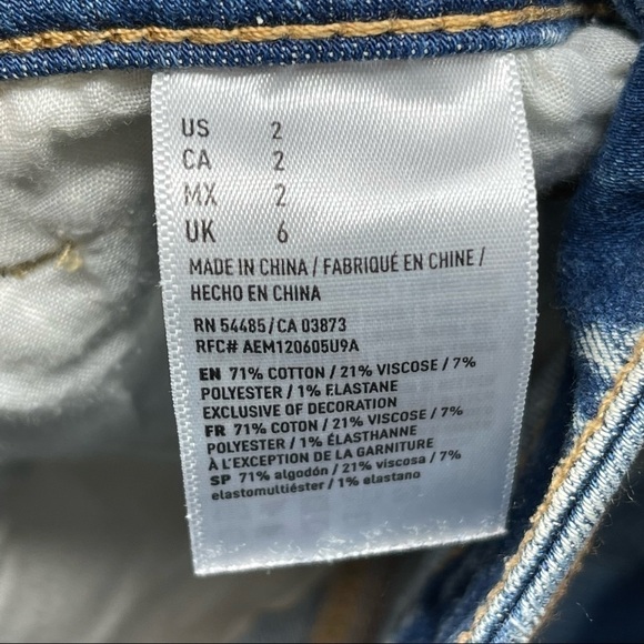 American Eagle Hi-Rise Distressed Denim Mini Skirt size 2 - Picture 10 of 12